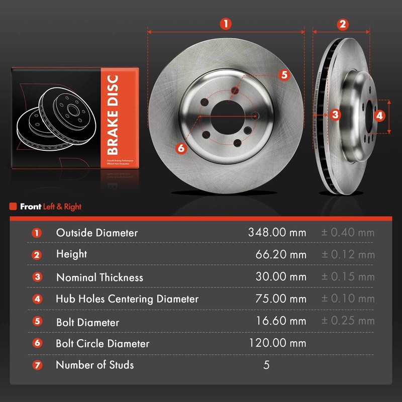 2Pcs Front LH & RH Disc Brake Rotors for BMW F10 F12 G32 535i 535d 640i xDrive gallery