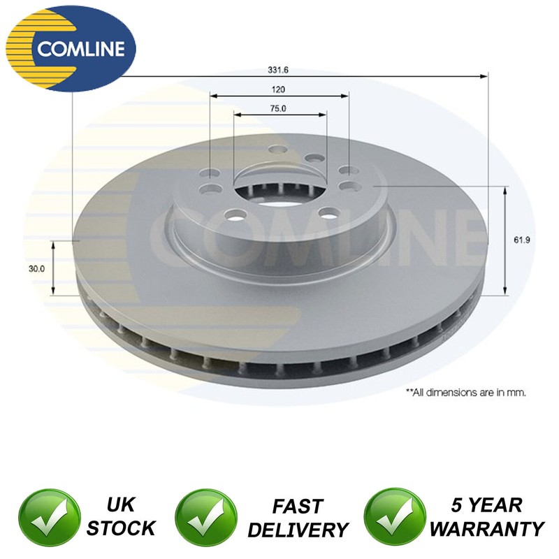 Brake Disc Front Comline Fits BMW X5 2000-2006 X3 2006-2011 3.0 D 4.4 #1