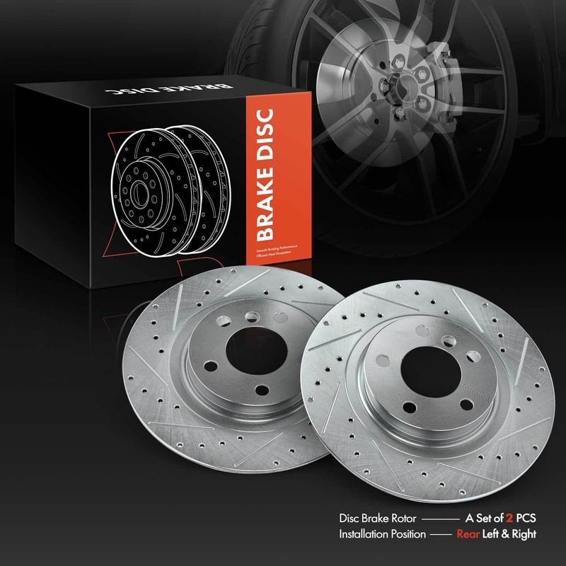 Rear Drilled Brake Rotors for BMW X3 F25 2011-2017 X4 2015-2018 F26 3.0L 330 mm gallery