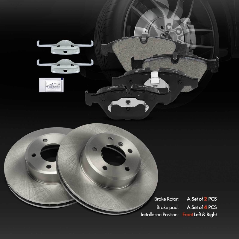 6pcs Front Side Disc Brake Rotors & Brake Pads for BMW E60 525i 528i 535i xDrive gallery