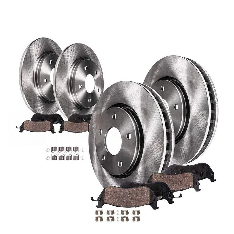 Front Rear Ceramic Ceramic Brake Pads Rotors Kit