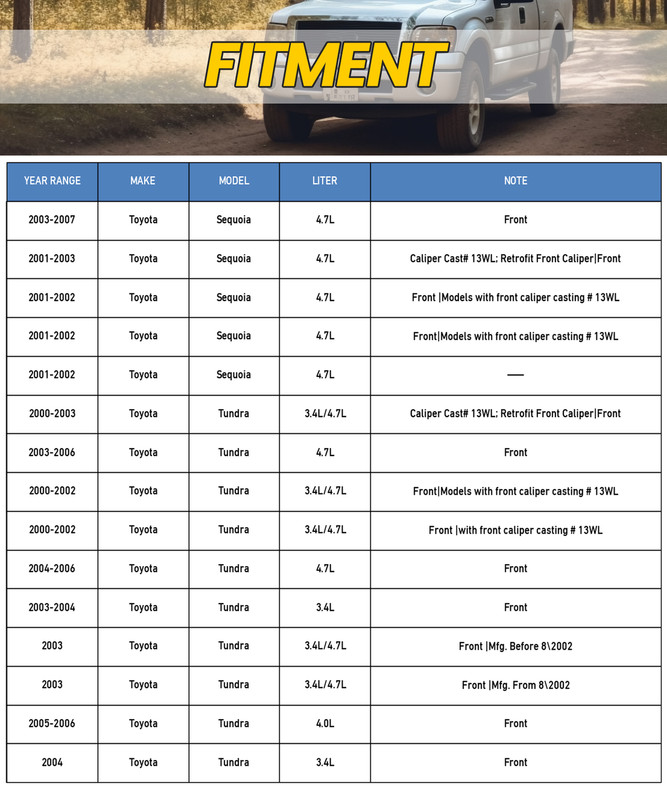 Front Drilled & Slotted Brake Rotors Ceramic Pads for 2000-2006 Toyota Tundra gallery