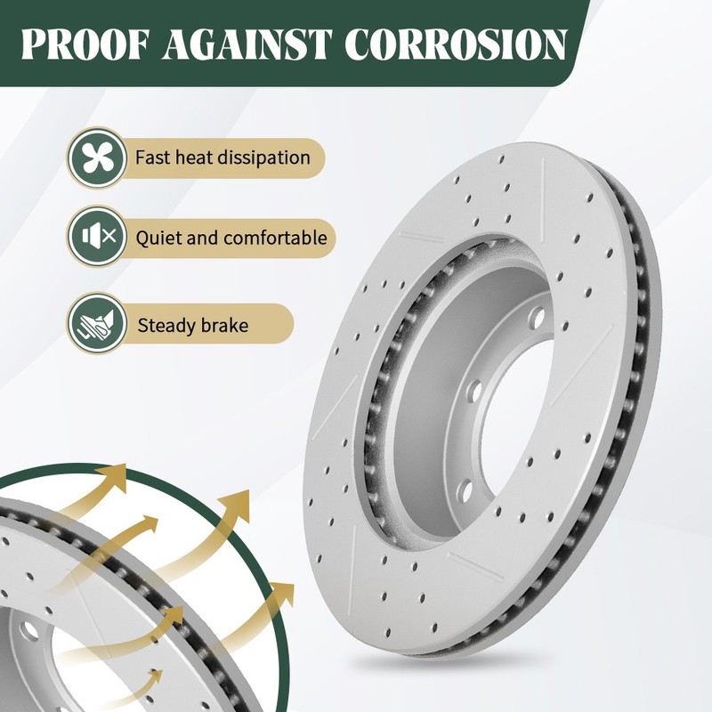 Front Brake Disc Rotors & Ceramic Pads for Kia, Soul 2019-2022 Hyundai Venue gallery