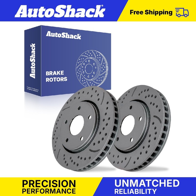 Front Drilled Slotted Brake Rotors Pair for 2008-2016 Dodge Grand Caravan