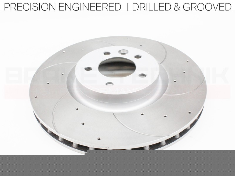 FOR RANGE ROVER 5.0 P565 L405 PERFORMANCE DRILLED GROOVED FRONT BRAKE DISC PAIR gallery