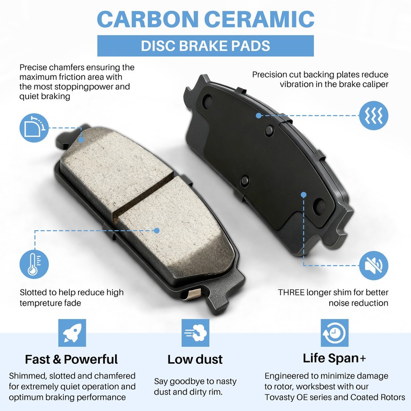 Front & Rear Ceramic Disc Brake Pads for Honda Pilot, Acura MDX, Honda Ridgeline gallery