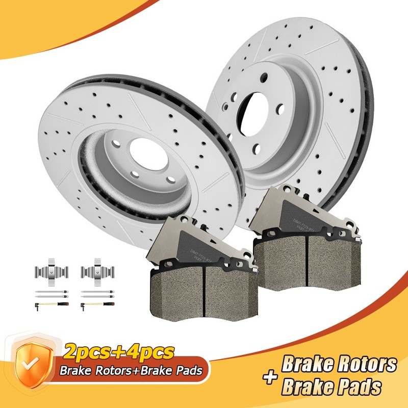 Front Disc Brake Rotors & Ceramic Pads for Mercedes-Benz E550 RWD CLS500 CLS550