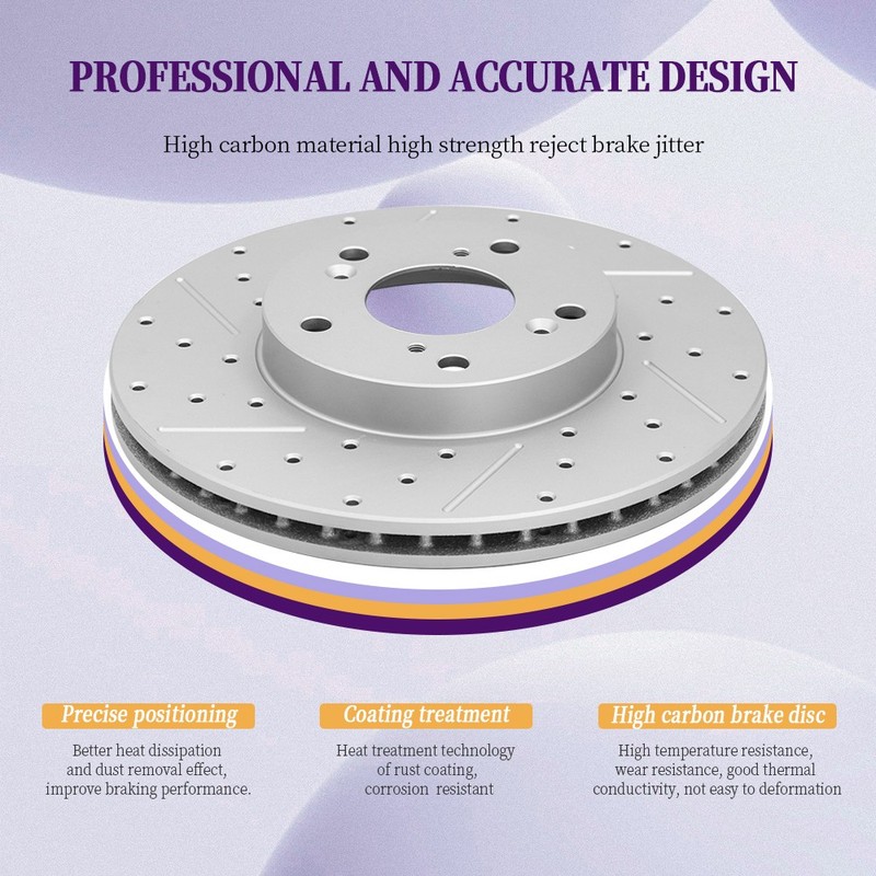 11.81"Front & 12.32"Rear Drilled Rotor Ceramic Brake Pad For 2001 2002 Acura MDX gallery