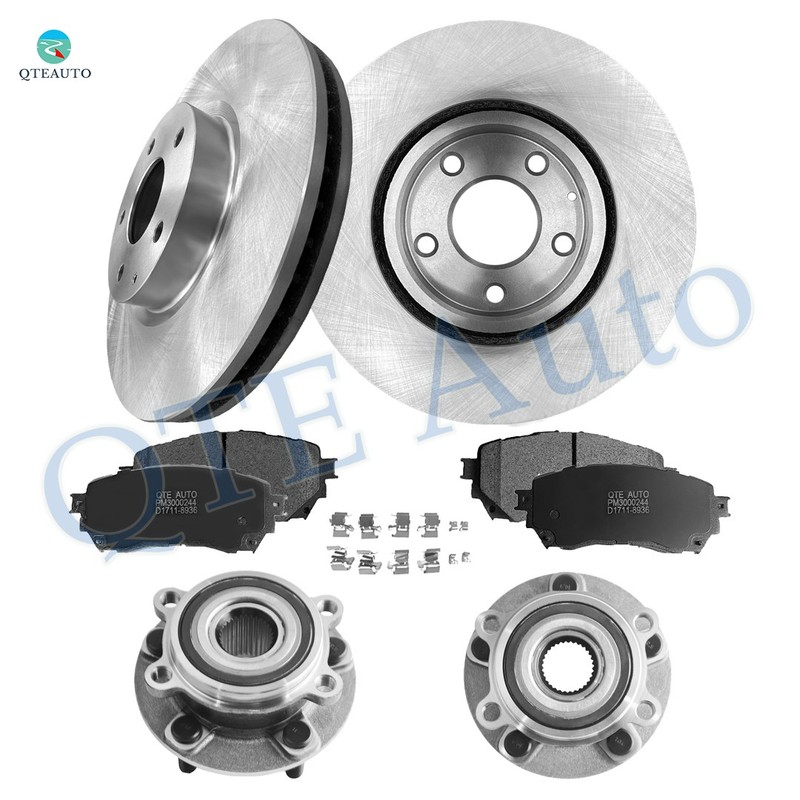 8PC Front 297 Brake Rotors-Ceramic Brake Pad Kit-Wheel Hub For 2014-2018 Mazda 6