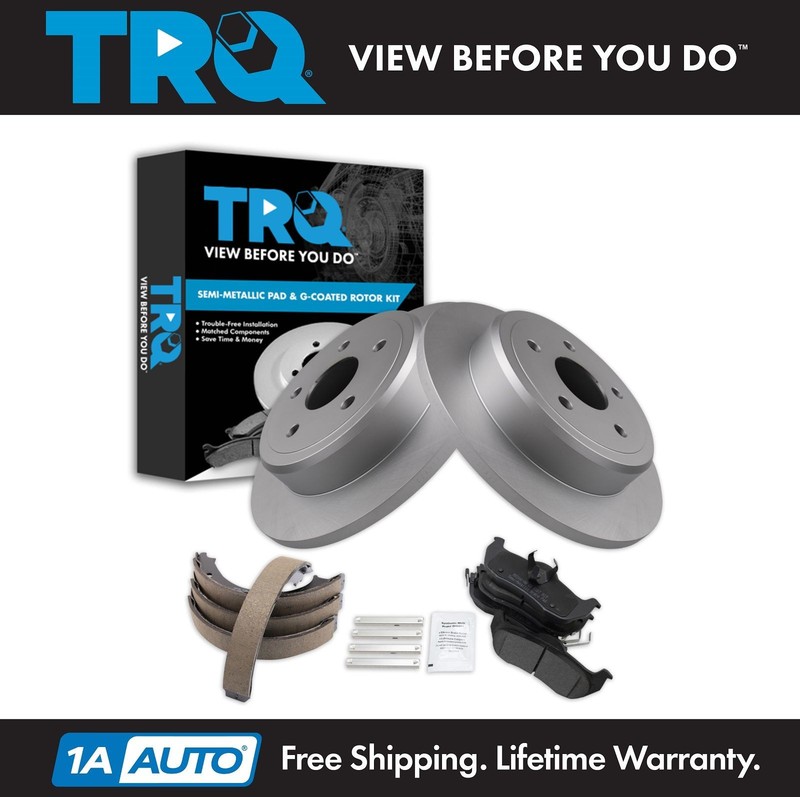 TRQ Rear Brake Pad & Rotor Kit Fits 06-10 Jeep Commander 05-10 Grand Cherokee