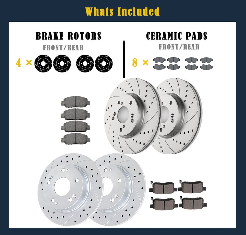 Front and Rear Brake Rotors Pads fit for Honda Accord 2013 2014-2016 2017 Brakes gallery