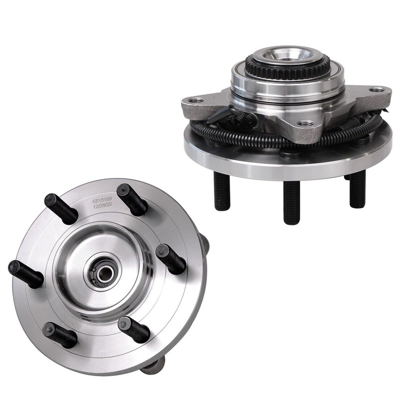 4WD Front Rear Drilled Rotors Brake Pad Wheel Bearing for 2015 - 2017 Ford F-150 gallery