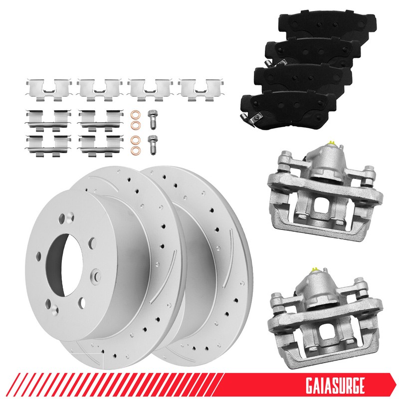 Rear Disc Brake Rotor Ceramic Pad Brake Caliper for Hyundai Elantra 2007-10 2.0L