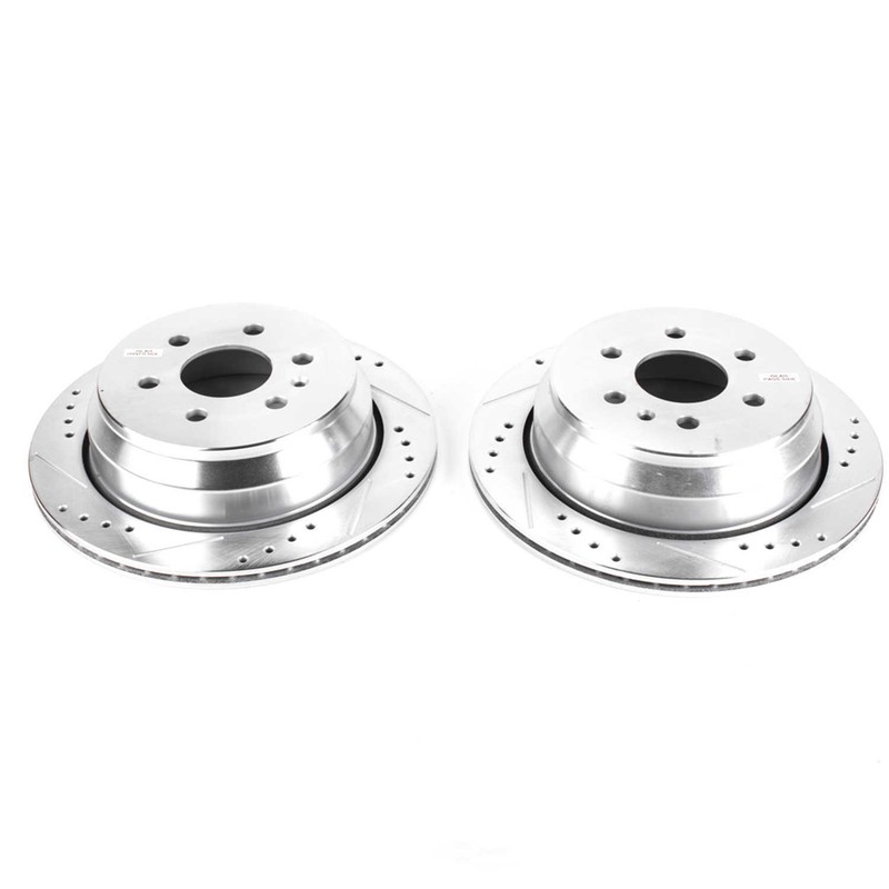 Disc Brake Rotor Set-Rear Drilled, Slotted and Zinc Plated Brake Rotor Pair