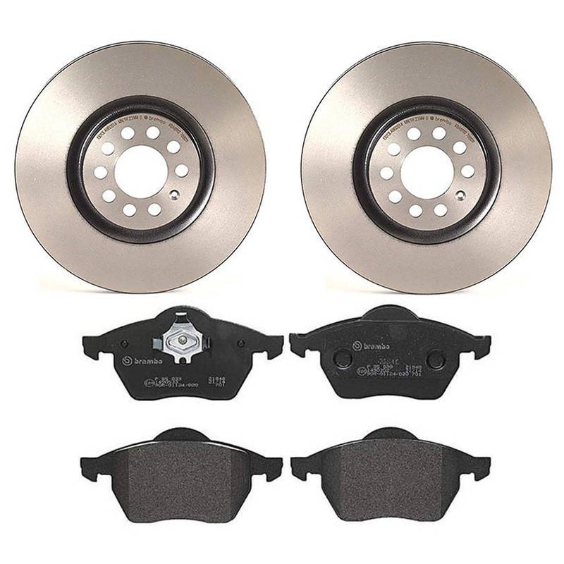 Brembo Front Brake Kit 312mm Disc Rotors Low-Met Pads for Audi TT VW Golf Jetta gallery