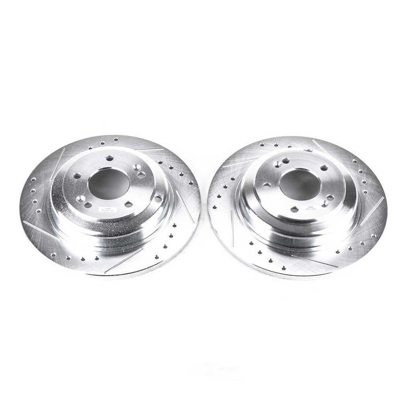 Disc Brake Rotor Set-Rear Drilled, Slotted and Zinc Plated Brake Rotor Pair