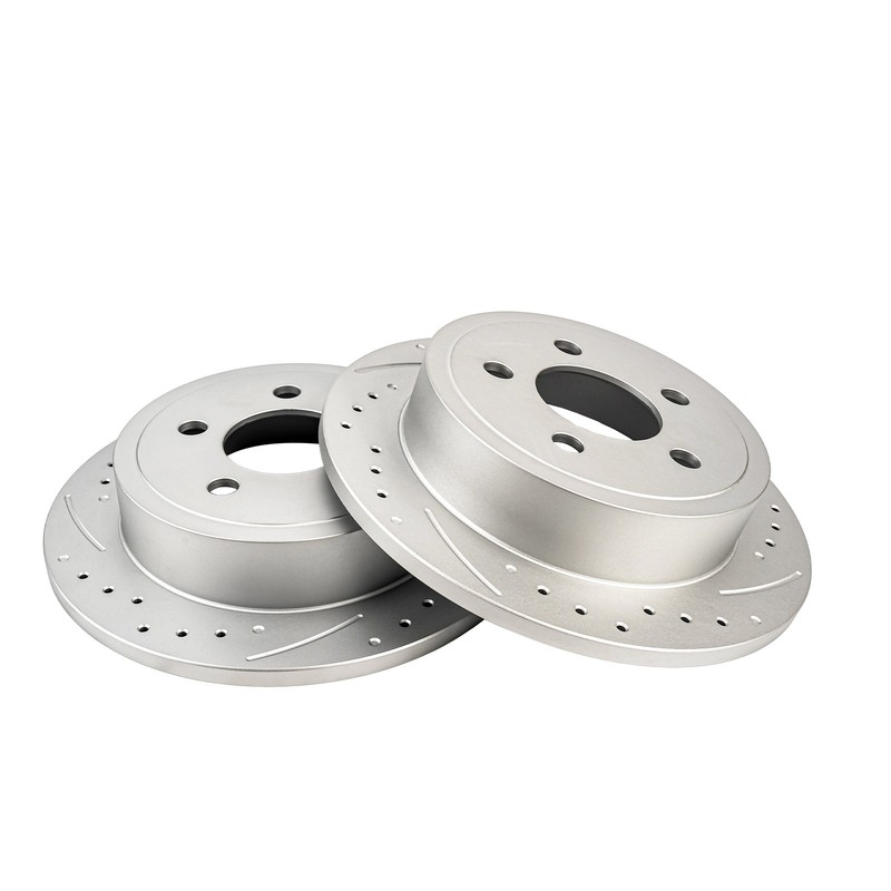 Rear Drilled Slotted Rotors Fits 2003-2007 Jeep Liberty 2003-2006 Wrangler 2PC gallery
