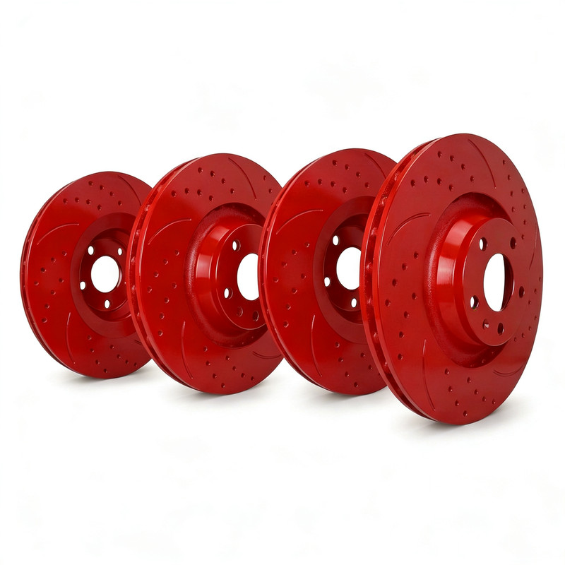 SP Performance KT-FRR-S-R-013456 Drill/Slot Red Rotors for 02-09 Trailblazer