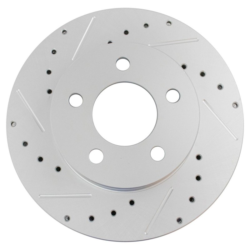 TRQ Performance Drilled Slotted Front G-Coated Brake Rotor Pair for Ford gallery