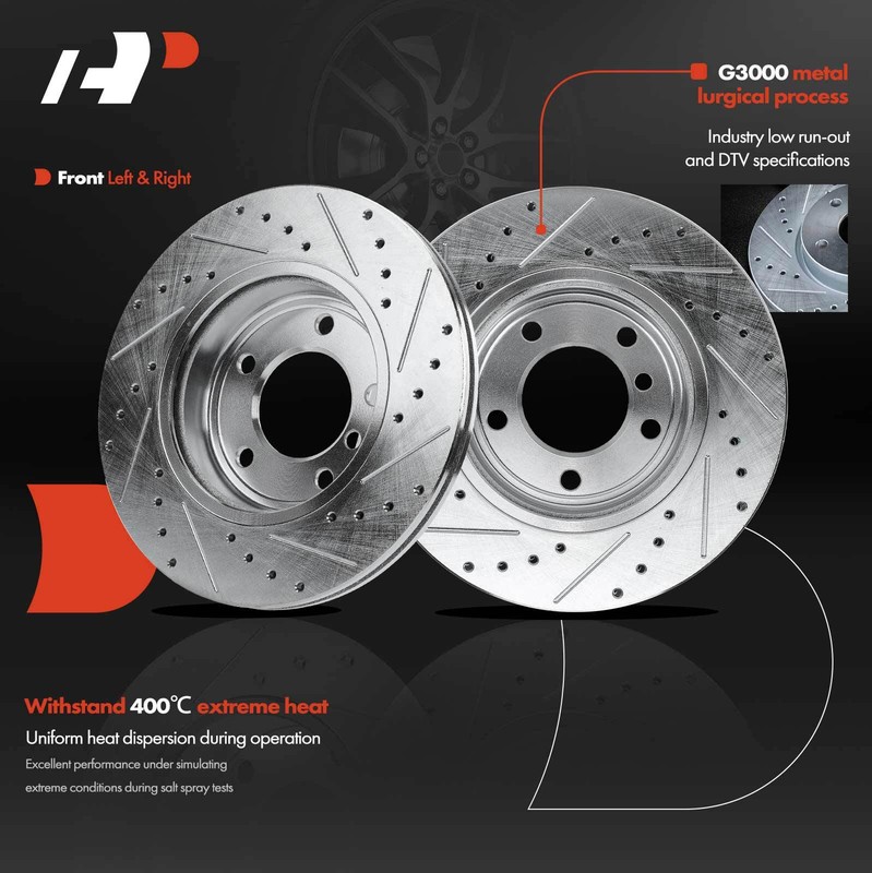 Drilled & Slotted Brake Rotors Front LH & RH for BMW 320i 323i 325i 325xi Z3 Z4 gallery