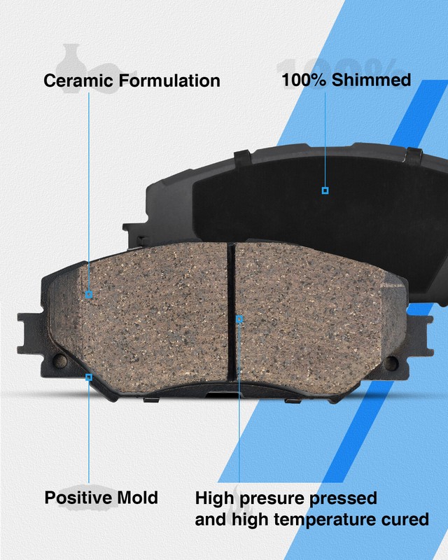 Front & Rear Brake Rotors Ceramic Brake Pads for Toyota Highlander 2004 - 2007 gallery