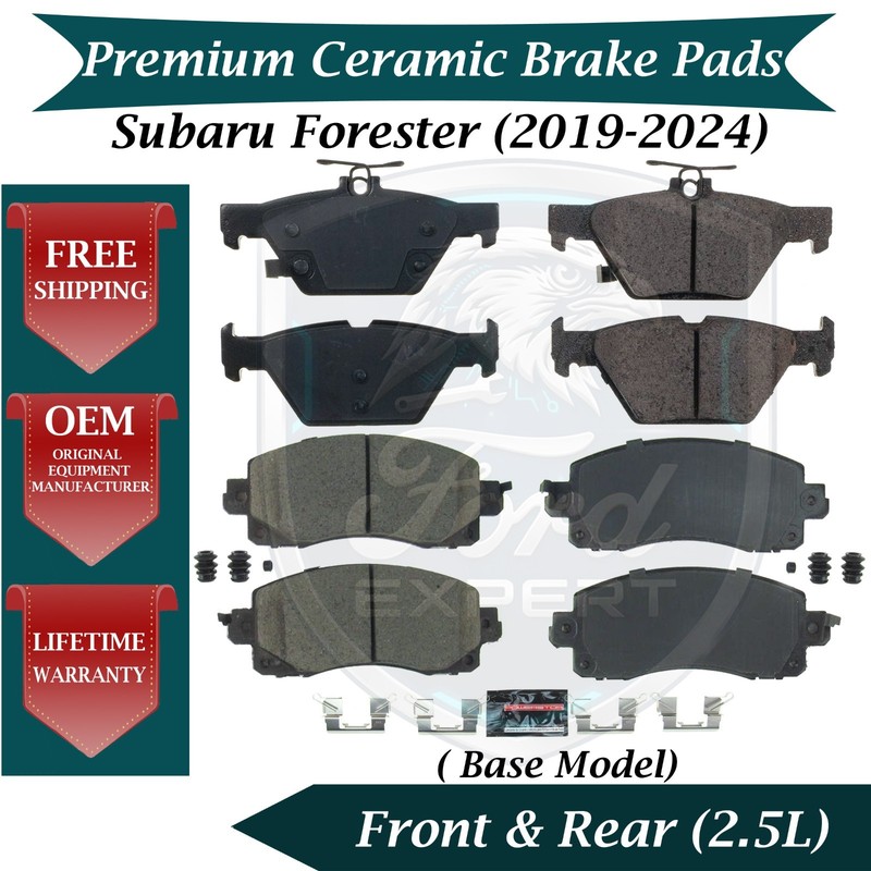 Front & Rear Ceramic Brake Pads Kit For 2019-2024 Subaru Forester Lifetime Warr