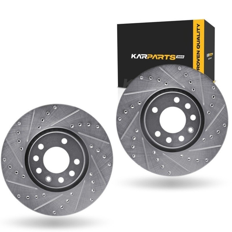 For Chevy Zafira 2002-2006 Rotors | Silver | Drilled And Slotted Rotor Style