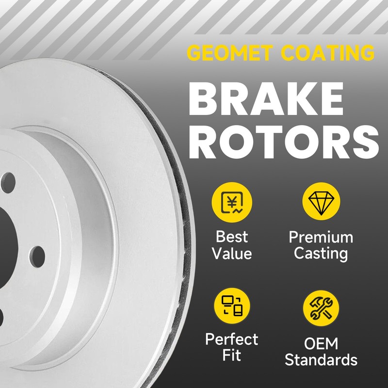 320mm Front Disc Brake Rotors + Ceramic Pads for 2007-2014 Ford Edge Lincoln MKX gallery