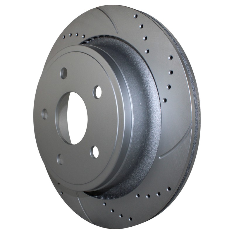 Bison Performance Pair Rear Coat Drilled 330mm Brake Disc Rotors for Dodge Jeep gallery