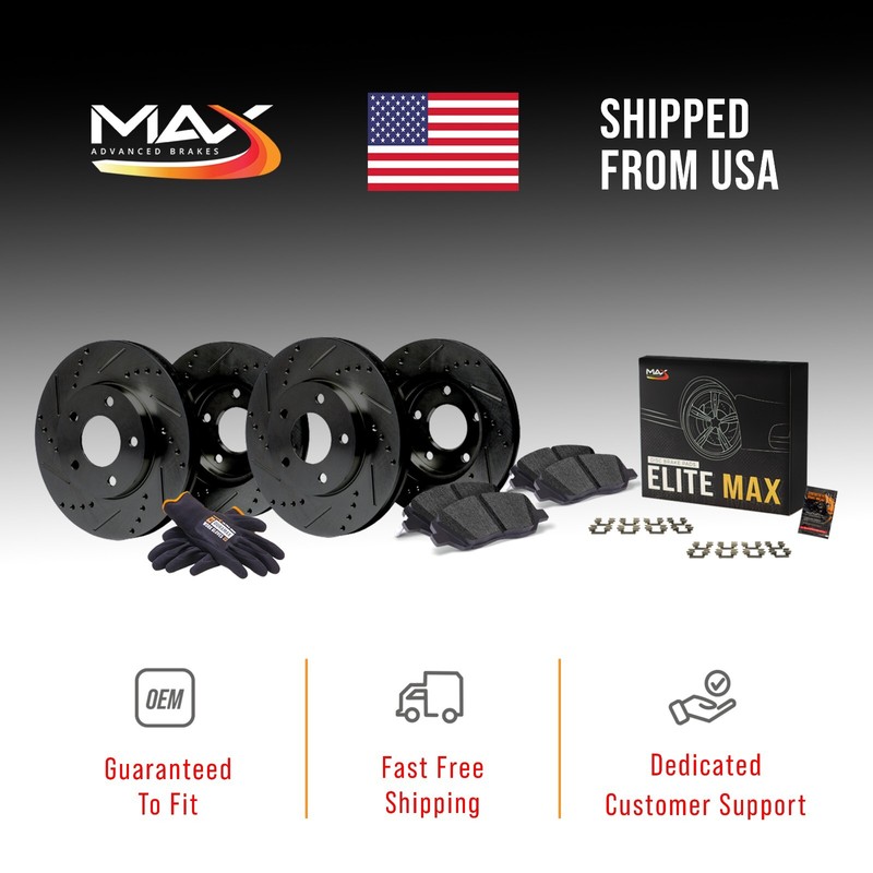 Front & Rear Drilled Slotted Rotors + Pads for 2012-2014 2015-2018 Ford Focus