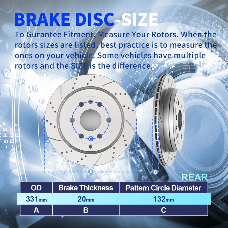 Front and Rear Brake Rotors Brake Pads Kit fit for Chevrolet Traverse 2009-2017 gallery