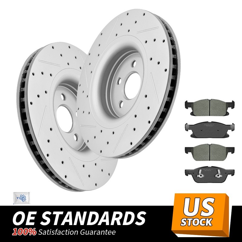 345mm Front Disc Rotors Brake Pads Kit for 2019- 2021 Ford Edge Lincoln Nautilus