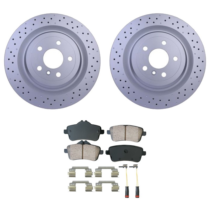 Hella Rear Rotors Akebono EURO Ceramic Disc Brake Pads Kit For X166 GL450 GL550