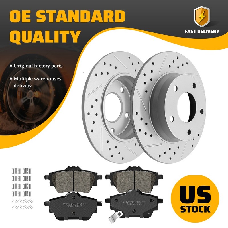 Rear DISC Brakes Rotors & Ceramic Pads Kit for 2020-2022 2023 2024 Nissan Sentra