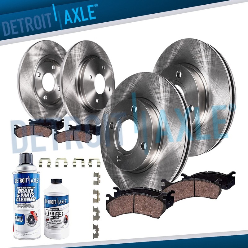 Front & Rear Disc Brake Rotors Ceramic Brake Pads Kit for Hyundai Sonata Optima