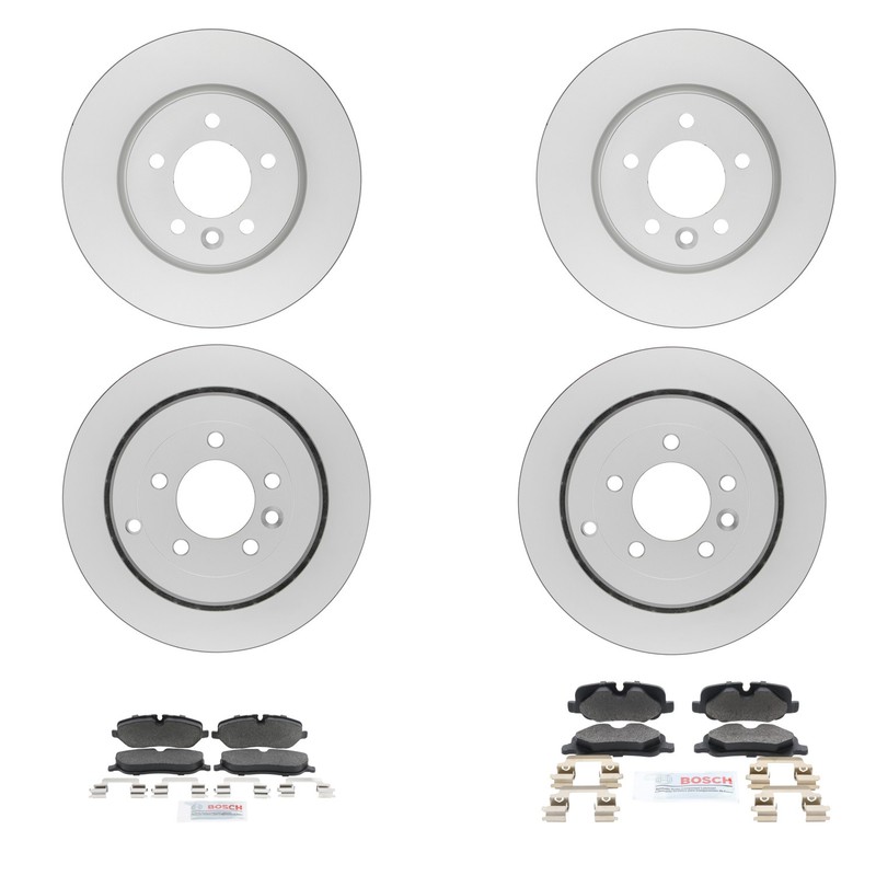 Bosch QuietCast Front Rear Rotor & Semi-Met Disc Brake Pad Kit for LR3 2005-2007