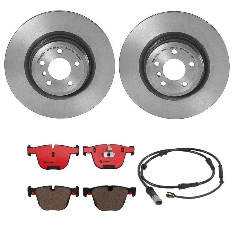 Brembo Rear Brake Kit Ceramic Pads Sensor Disc Rotors For BMW F01 F02 7 Series