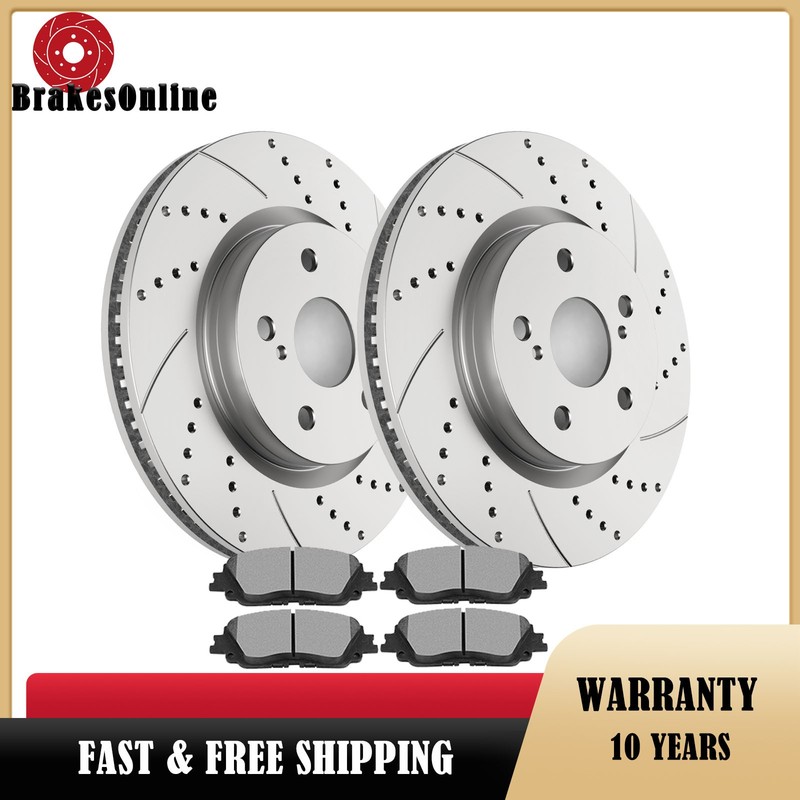 Front Brake Rotors Pads fit for Lexus ES350 ES300H 19-25 ES250 21-25 Drilled