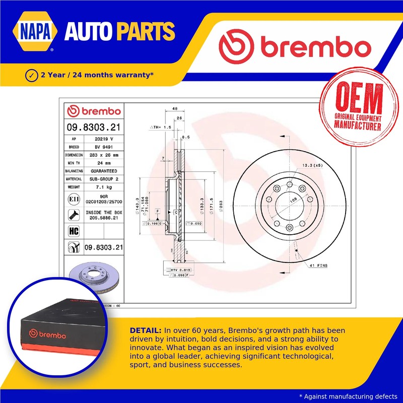 2x Brake Discs Pair Vented fits CITROEN BERLINGO ECYHZ, K9 1.5D Front 2018 on