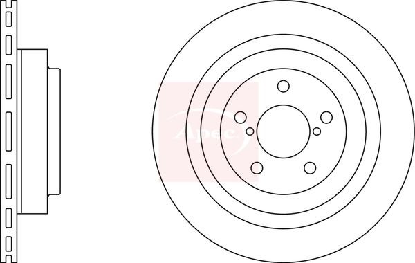 APEC DSK2522 Brake Disc Rear Vented Braking Fits Subaru Impreza Legacy Outback