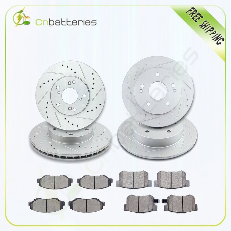 Front Rear Brake Rotors And Pads Kit Cearmic For Acura ILX 2014 – 2015 2.0L