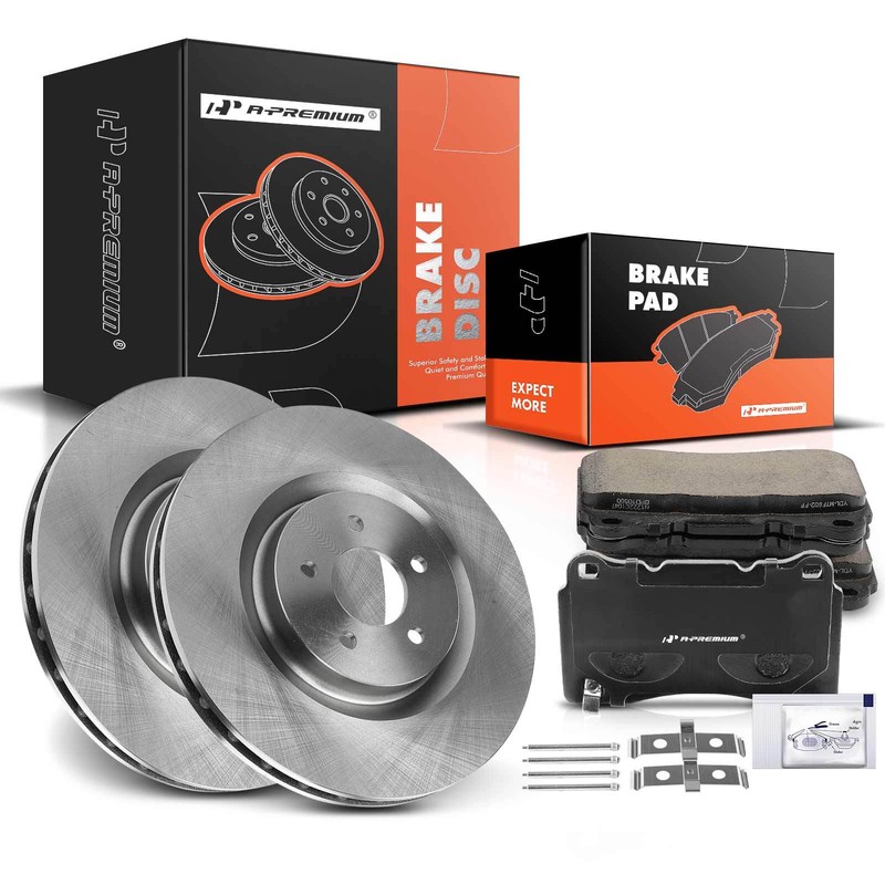 A-Premium Front Disc Brake Rotors & Ceramic Pads for Ford Mustang 07-14 355mm