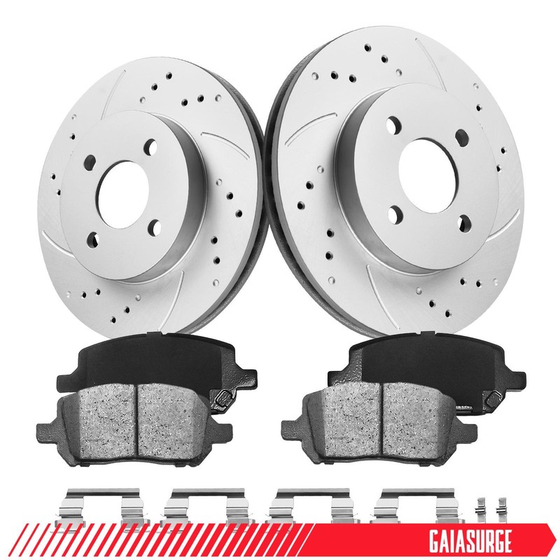 Front Disc Rotor Ceramic Brake Pads for 03-10 Chevy Cobalt Saturn Ion Pontiac G5