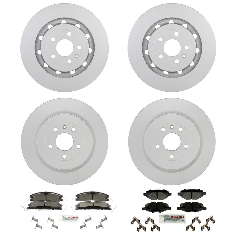 Bosch QuietCast Front Rear Rotor Blue Semi-Met Disc Brake Pad Kit for Explorer