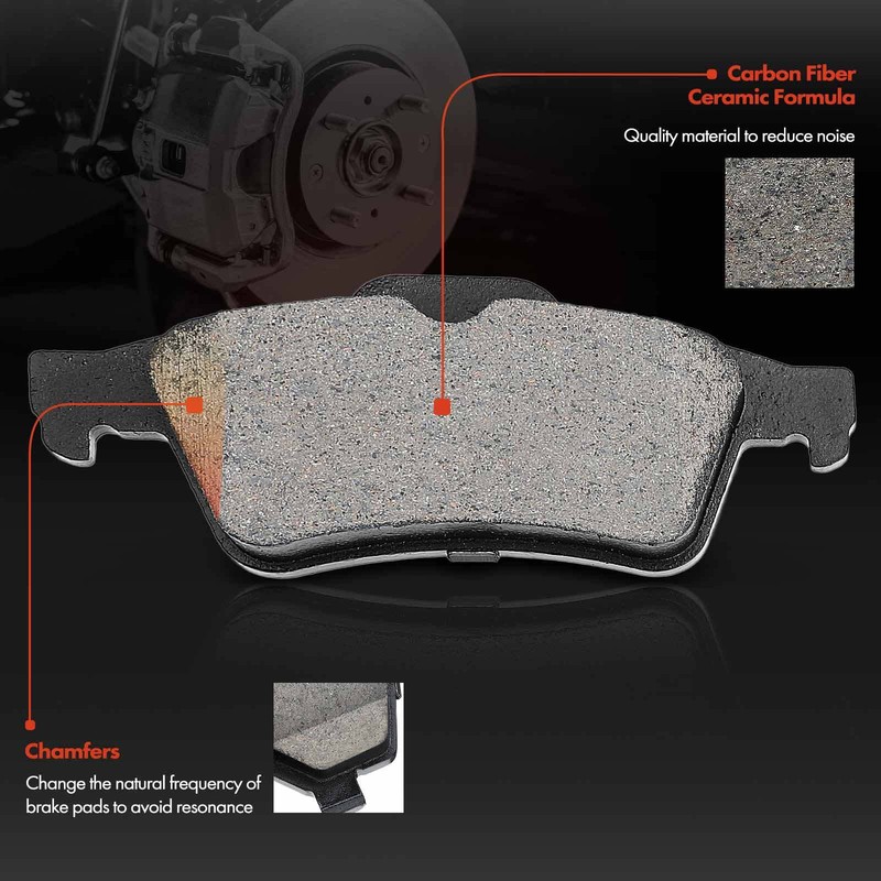 Disc Brake Rotors & Ceramic Brake Pads for Saab 9-3 2004-2011 9-3X L4 2.0L Rear gallery
