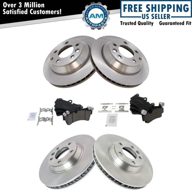 Front Rear Posi Ceramic Disc Brake Pad & Rotor Kit for VW Porsche Audi