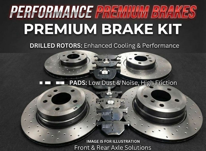FOR VW GOLF GTI TCR DSG MK7 2.0 FRONT REAR DRILLED BRAKE DISCS & BREMBO PADS