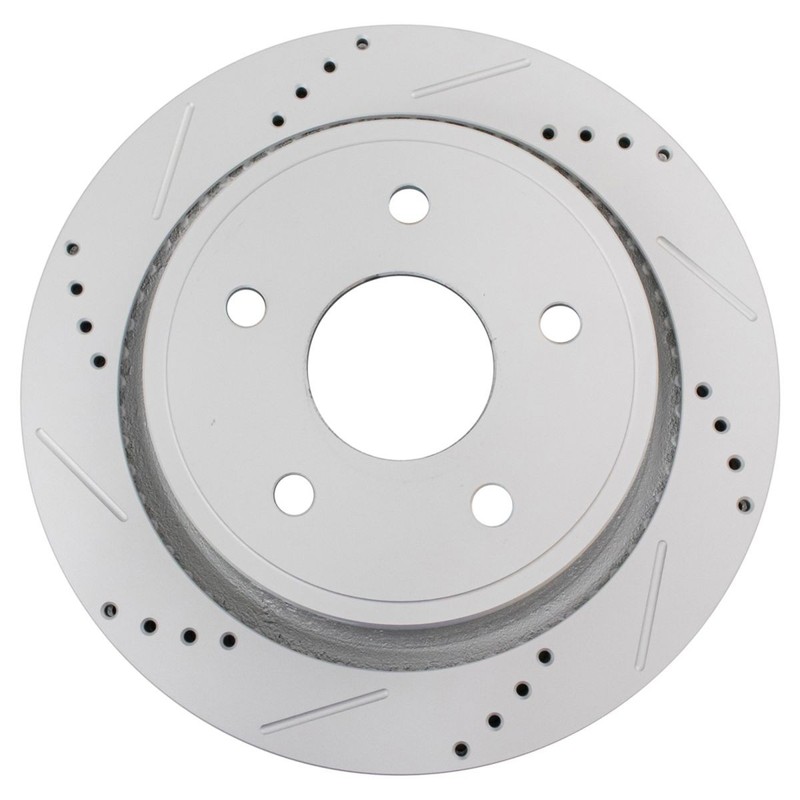TRQ Performance Drilled Slotted Rear Coated Brake Rotor Pair Set for Dodge gallery