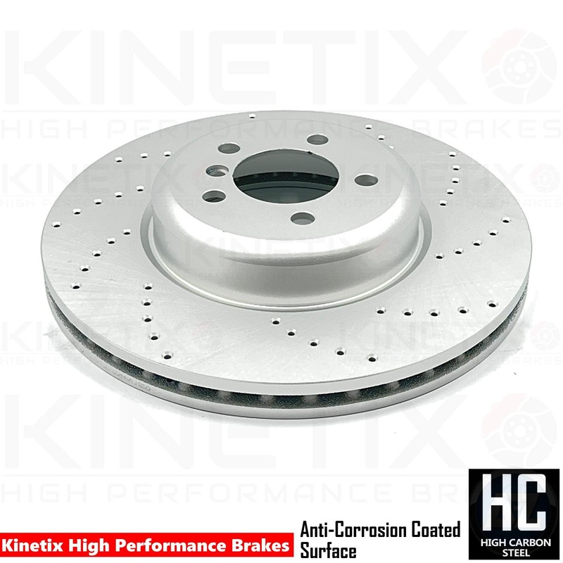 FOR BMW 430d 435d 435i 440i F32 F33 F36 CROSS DRILLED FRONT BRAKE DISCS 370mm gallery