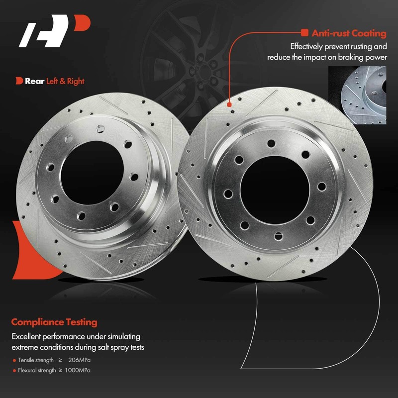 2x New Rear Side Drilled Brake Rotor for Nissan NV1500 12-21 NV2500 NV3500 12-21 gallery